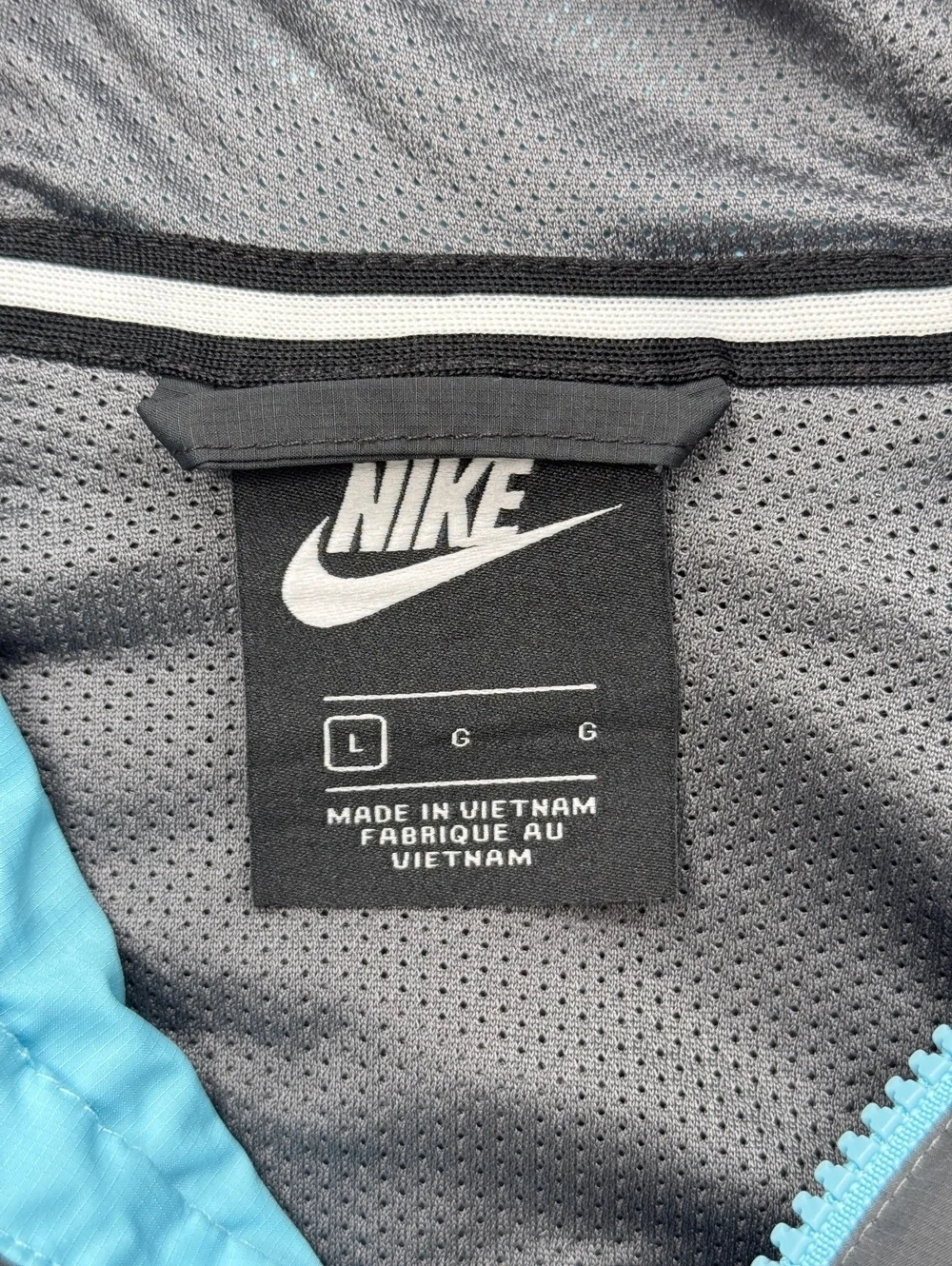 Nike Windbreaker Jacket Blue Black Colorblock Hooded - Boys Large